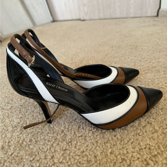 White House Black Market - Color Block Slingback Heels Ankle Strap Size 6.5 - Picture 4 of 13